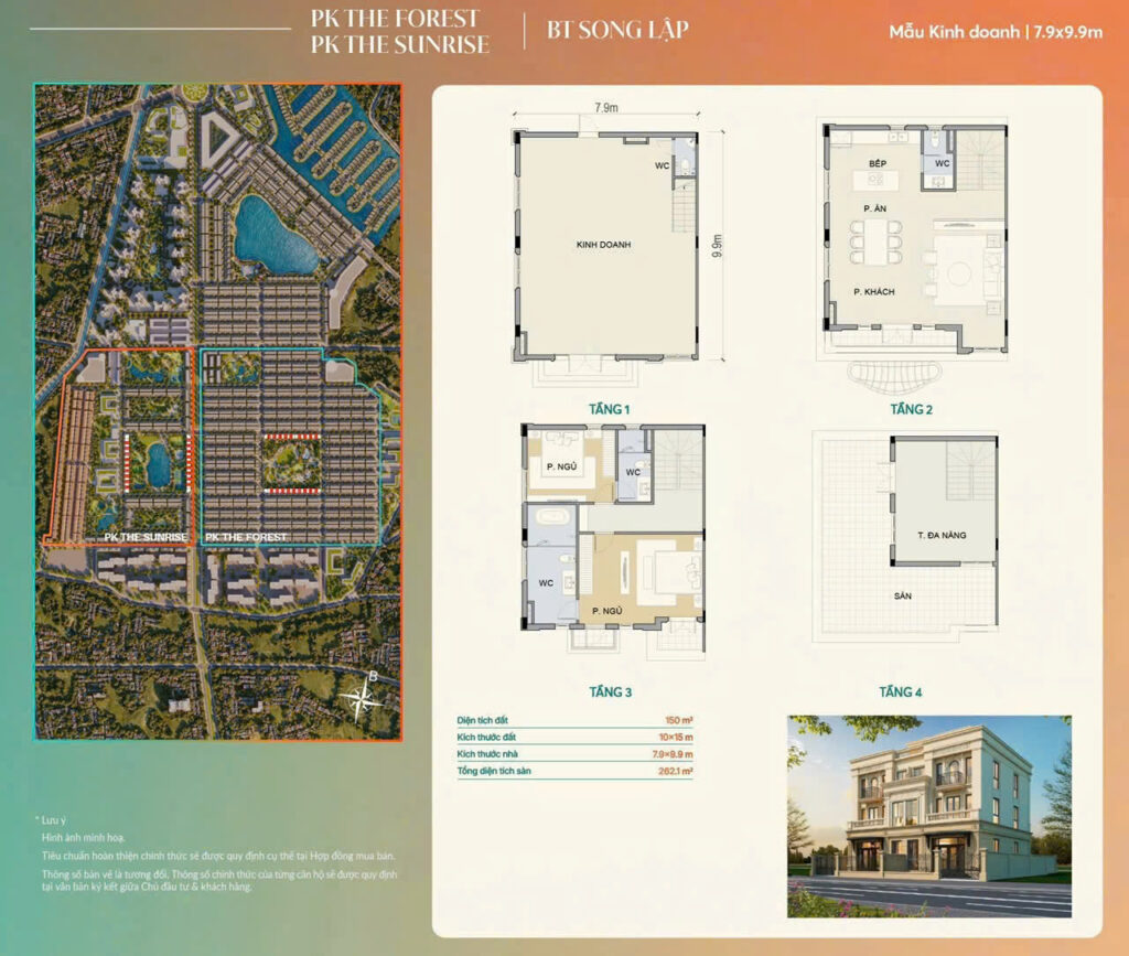 mặt bằng Biệt thự Song lập The Forest - Vinhomes Green City Long An