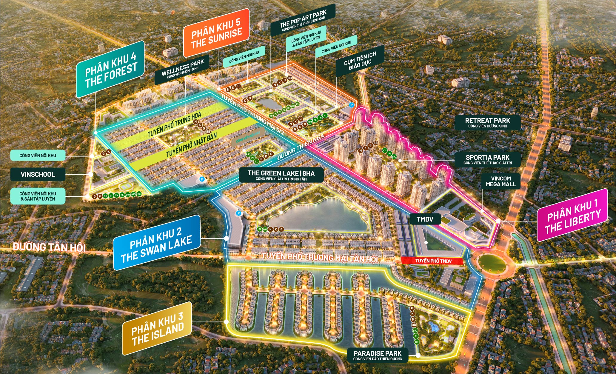 thiết kế Mặt bằng tiện ích dự án Vinhoms Green City Hậu Nghĩa