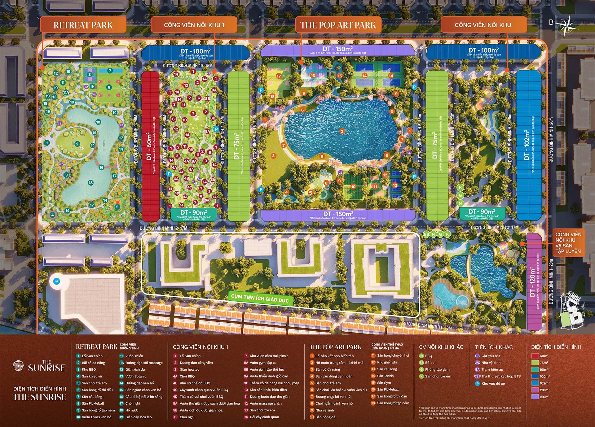 bản đồ mặt bằng tiện ích dự án Vinhoms Green City Hậu Nghĩa, Long An