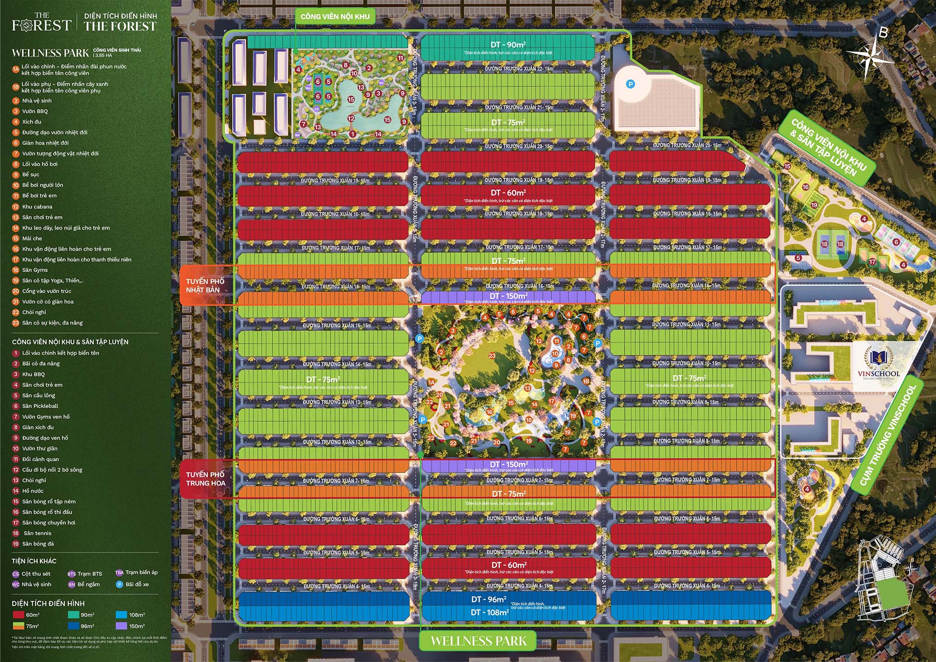 bản đồ phân khu The Forest - Vinhomes Green City Đức Hòa, Long An