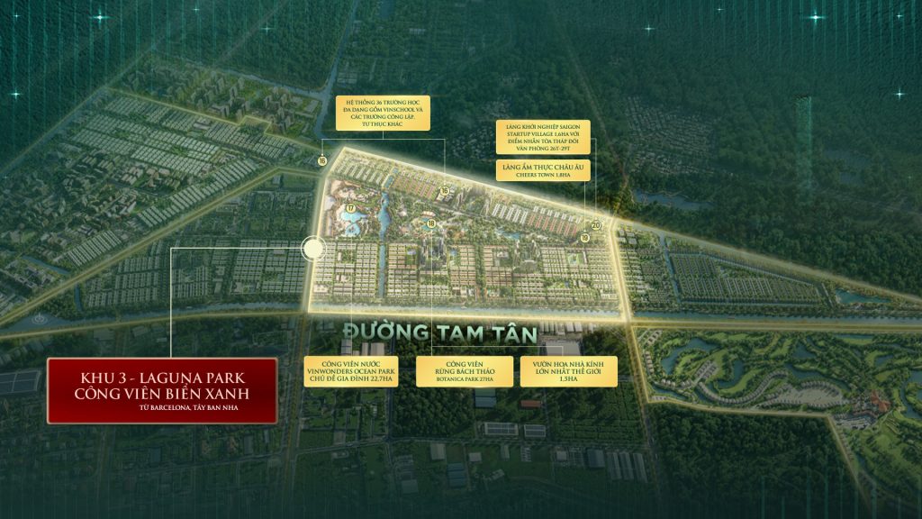 mặt bằng phân khu dự án vinhomes hóc môn